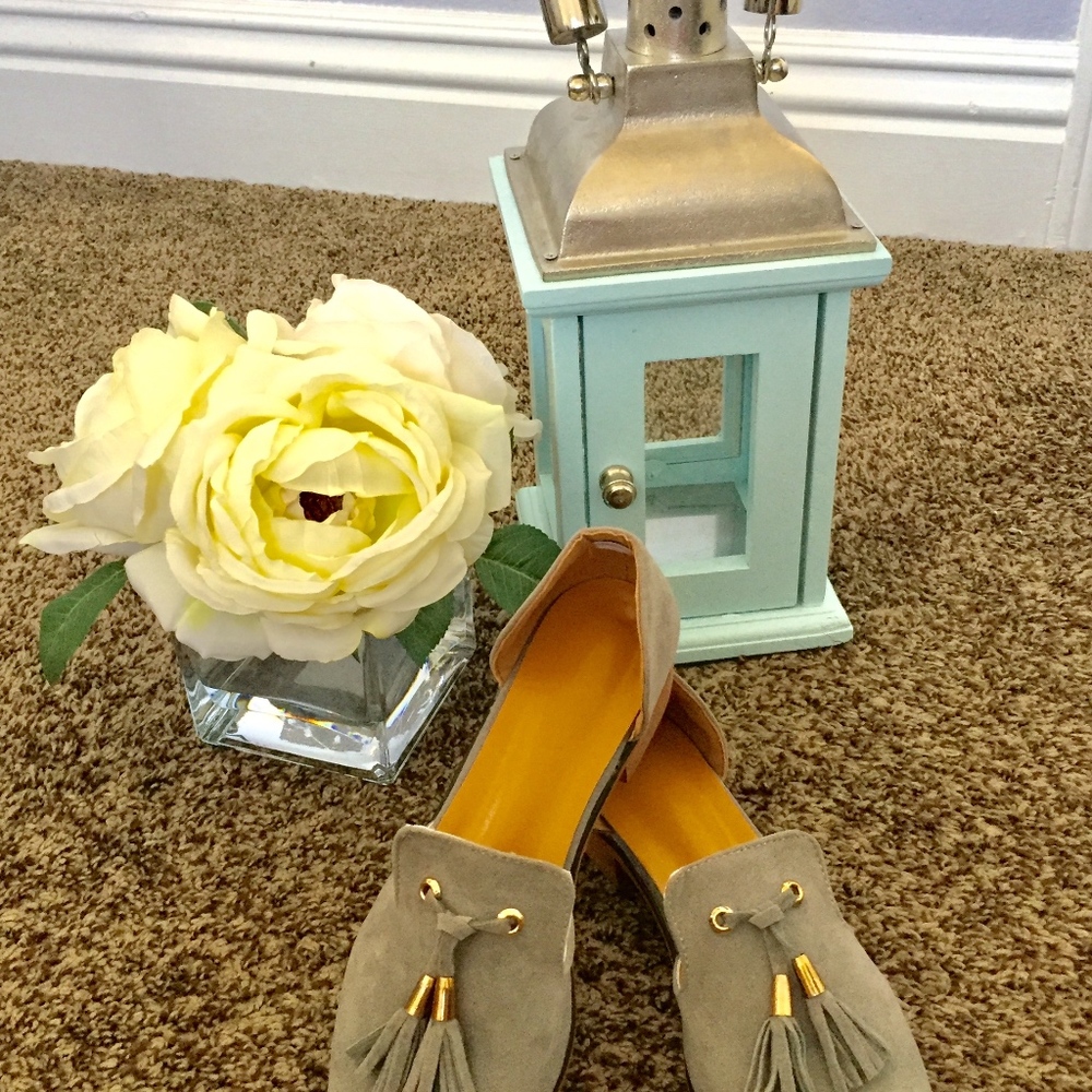 Pointy toe tassel slip ons (never used)